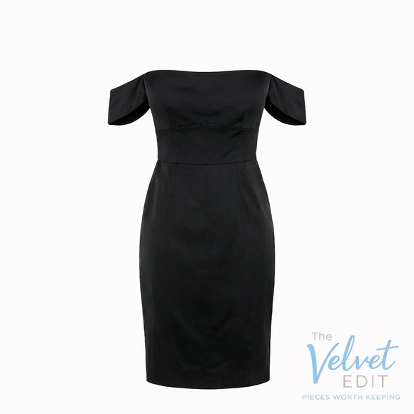 Milly Dresses & Skirts - Milly Ari Off-Shoulder Black Cocktail Dress Size 6